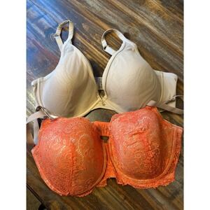 Thirdlove 24/7 Collection Bras Beige Contour Plunge & Coral Balconette 38E